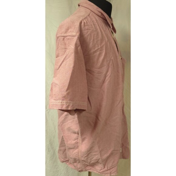 Tommy Hilfiger Denim Mens XXL Red Sun Washed Button Up Short Sleeve Denim Shirt - Picture 8 of 13